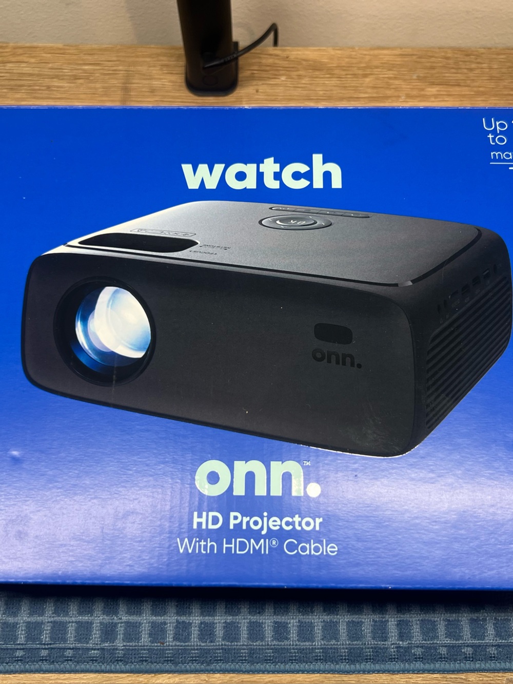 onn. Black HD Projector with HDMI Cable